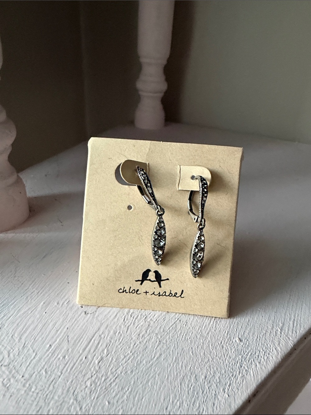 Chloe + Isabel Silver-Tone Pave Drop Earrings